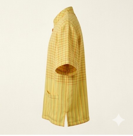 เสื้อเชิ้ตคอจีนลายสก๊อต เสื้อเชิ้ตคอจีนลายสก๊อต